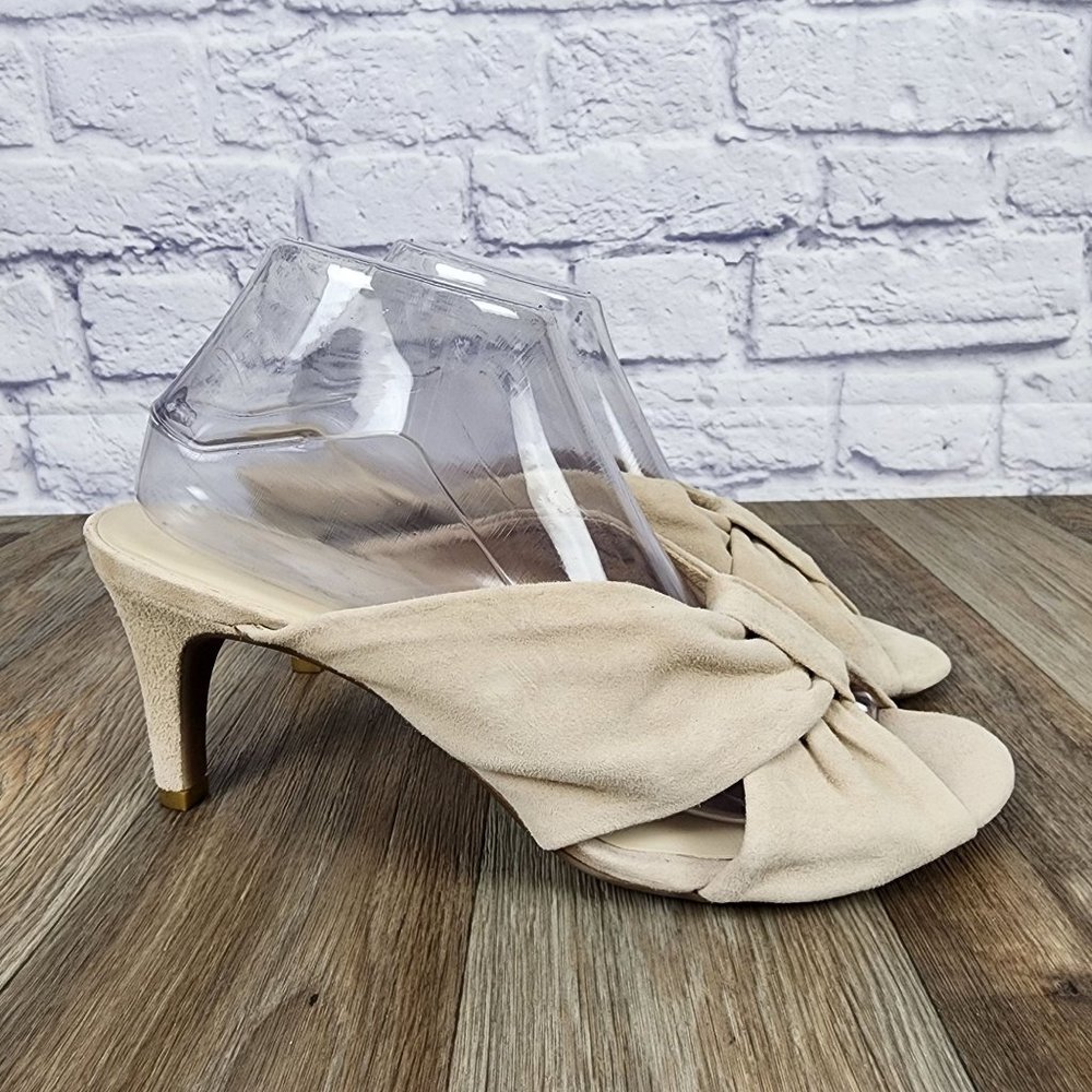 Aerosoles Women's Size 10 Beige Suede Leather Sling Back Sandals